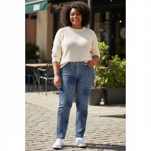 Earl Jeans with fun patterned print. EUC